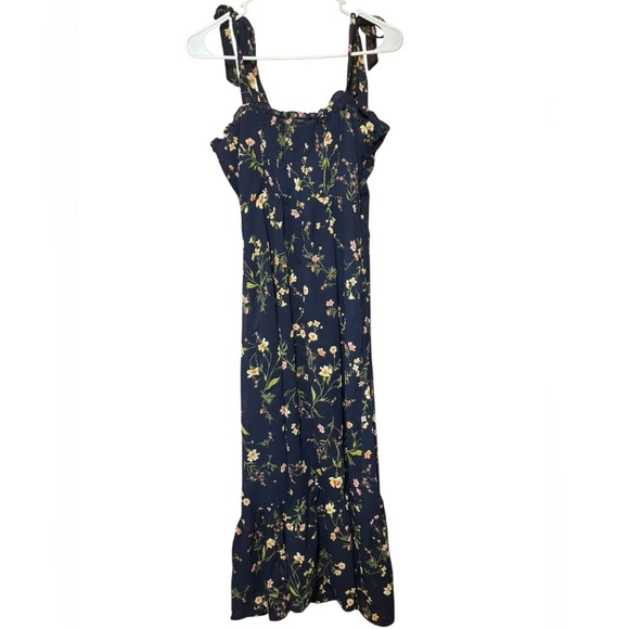 Nwt CUPSHE X Madison Bow Tie Straps Floral Sleeveless Maxi Dress Blue Medium - Picture 5 of 16